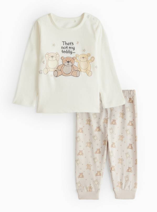 That's Not My Teddy.. Print Cream Pyjamas Up to 3 mths